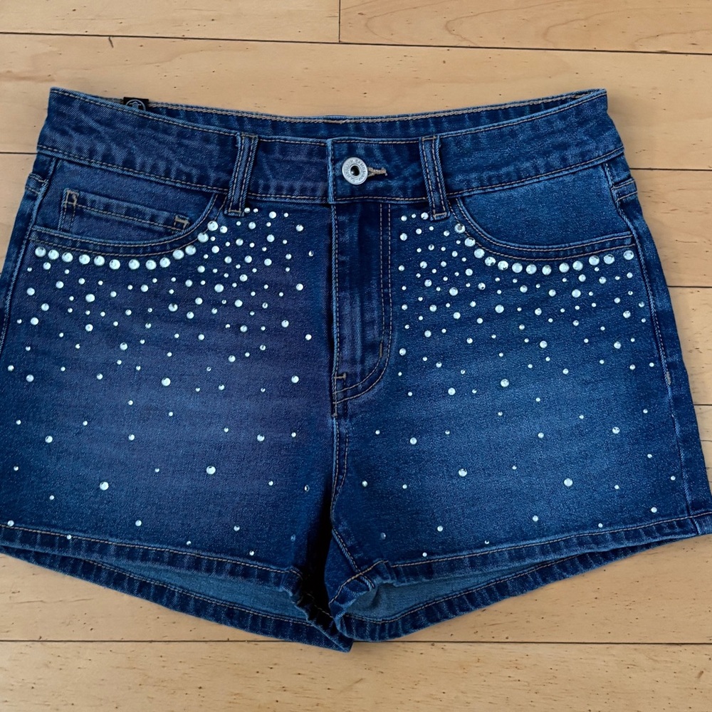 Women's Studded Blue Jean Shorts